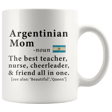 Load image into Gallery viewer, RobustCreative-Argentinian Mom Definition Argentina Flag Mothers Day - 11oz White Mug family reunion gifts Gift Idea
