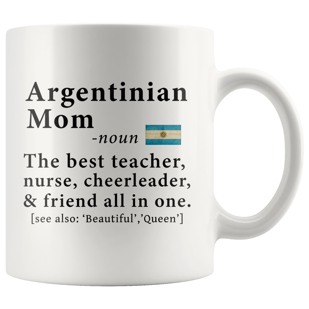 RobustCreative-Argentinian Mom Definition Argentina Flag Mothers Day - 11oz White Mug family reunion gifts Gift Idea