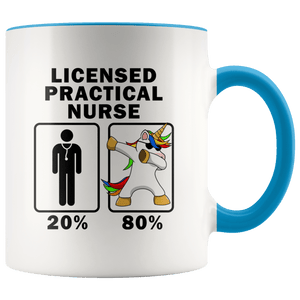 RobustCreative-Licensed Practical Nurse Dabbing Unicorn 80 20 Principle Graduation Gift Mens - 11oz Accent Mug Medical Personnel Gift Idea