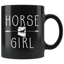 Load image into Gallery viewer, RobustCreative-Arizona Horse Girl Gifts Arizonan Shape Country for women - 11oz Black Mug Riding Lover Gift Idea
