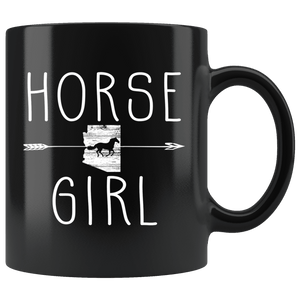 RobustCreative-Arizona Horse Girl Gifts Arizonan Shape Country for women - 11oz Black Mug Riding Lover Gift Idea