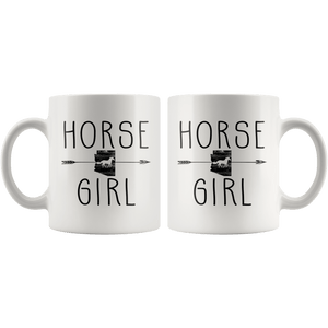 RobustCreative-Arizona Horse Girl Gifts Arizonan Shape Country for women - 11oz White Mug Racing Lover Gift Idea