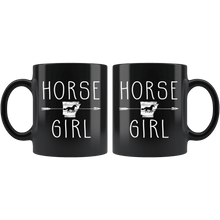 Load image into Gallery viewer, RobustCreative-Arkansas Horse Girl Gifts Arkansan Shape Country for women - 11oz Black Mug Riding Lover Gift Idea
