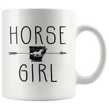 Load image into Gallery viewer, RobustCreative-Arkansas Horse Girl Gifts Arkansan Shape Country for women - 11oz White Mug Riding Lover Gift Idea
