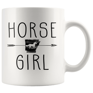 RobustCreative-Arkansas Horse Girl Gifts Arkansan Shape Country for women - 11oz White Mug Riding Lover Gift Idea