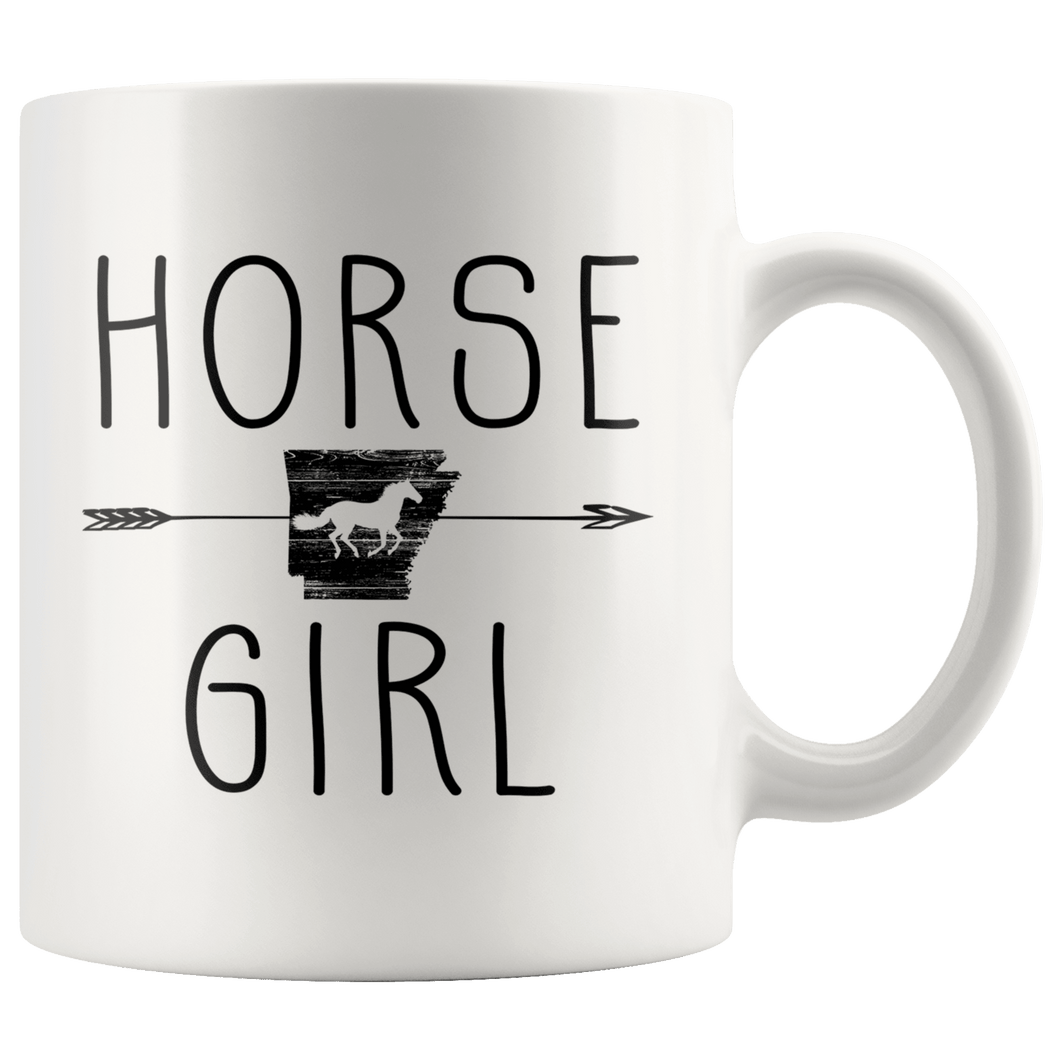 RobustCreative-Arkansas Horse Girl Gifts Arkansan Shape Country for women - 11oz White Mug Riding Lover Gift Idea