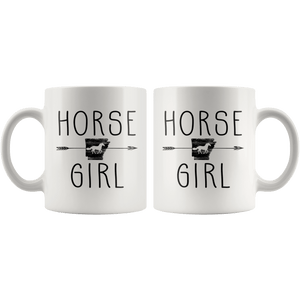 RobustCreative-Arkansas Horse Girl Gifts Arkansan Shape Country for women - 11oz White Mug Riding Lover Gift Idea