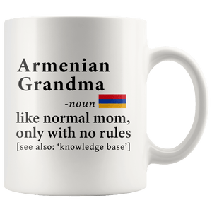 RobustCreative-Armenian Grandma Definition Armenia Flag Grandmother - 11oz White Mug family reunion gifts Gift Idea