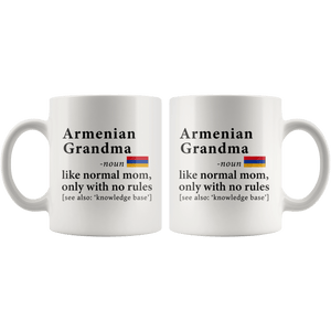 RobustCreative-Armenian Grandma Definition Armenia Flag Grandmother - 11oz White Mug family reunion gifts Gift Idea