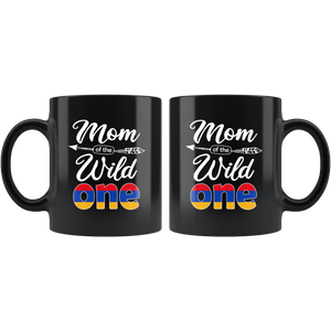 RobustCreative-Armenian Mom of the Wild One Birthday Armenia Flag Black 11oz Mug Gift Idea