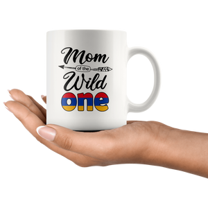 RobustCreative-Armenian Mom of the Wild One Birthday Armenia Flag White 11oz Mug Gift Idea