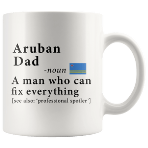 RobustCreative-Aruban Dad Definition Aruba Flag Fathers Day - 11oz White Mug family reunion gifts Gift Idea