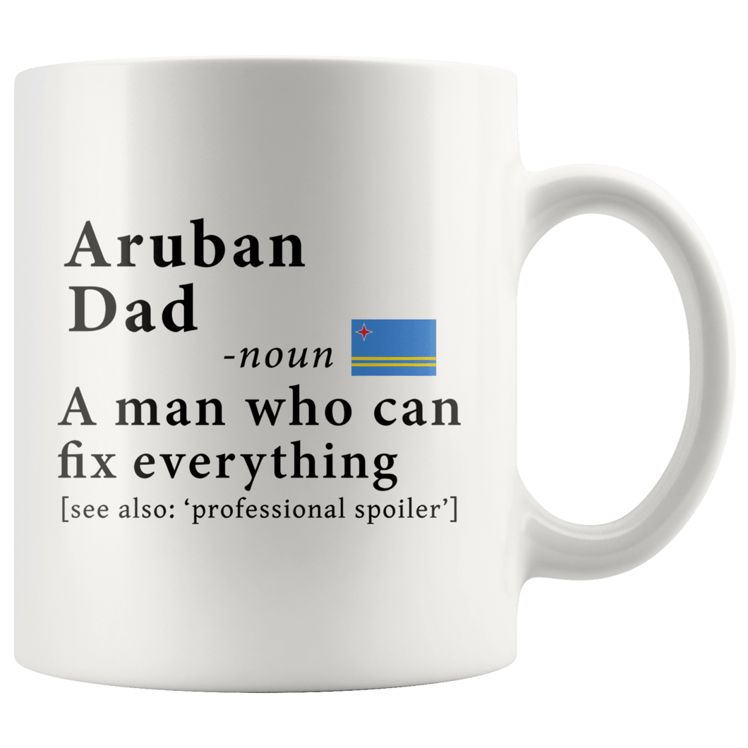 RobustCreative-Aruban Dad Definition Aruba Flag Fathers Day - 11oz White Mug family reunion gifts Gift Idea