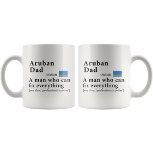 RobustCreative-Aruban Dad Definition Aruba Flag Fathers Day - 11oz White Mug family reunion gifts Gift Idea