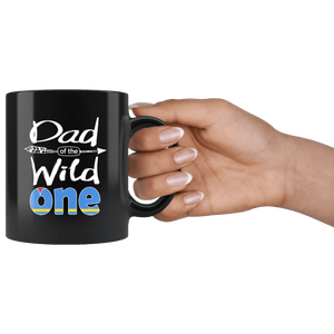 RobustCreative-Aruban Dad of the Wild One Birthday Aruba Flag Black 11oz Mug Gift Idea