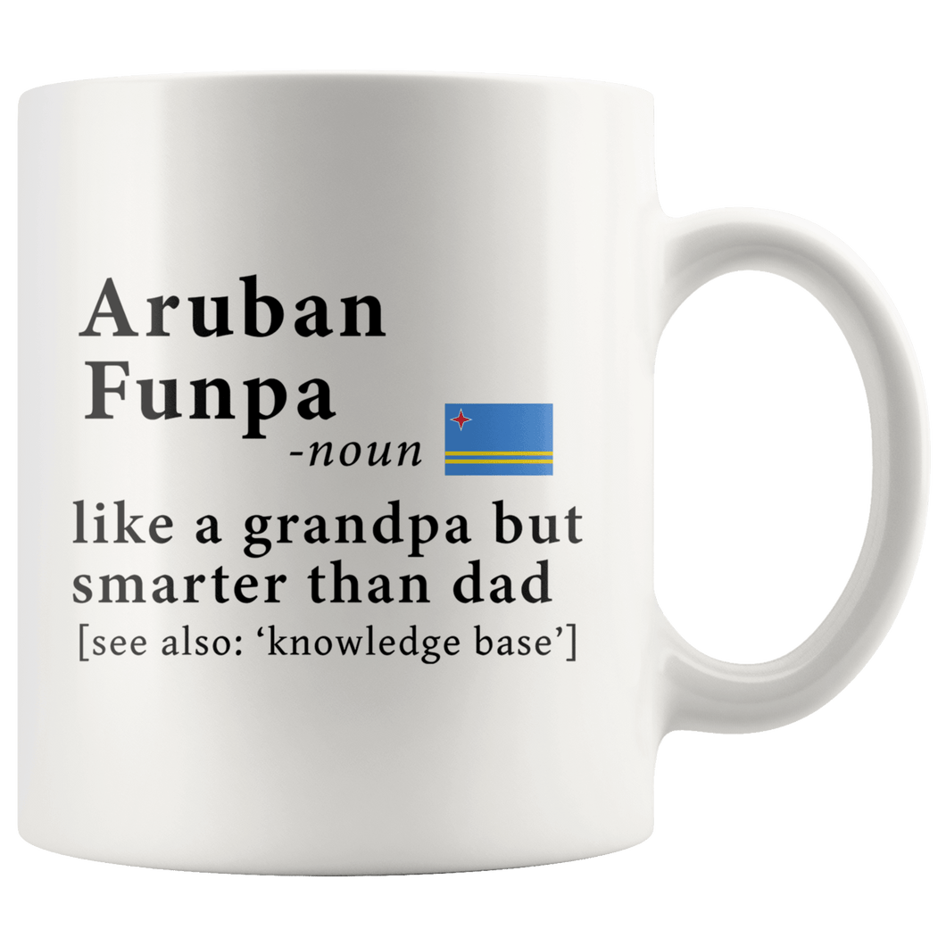 RobustCreative-Aruban Funpa Definition Aruba Flag Grandpa Day - 11oz White Mug family reunion gifts Gift Idea