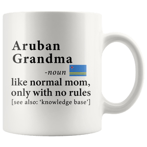 RobustCreative-Aruban Grandma Definition Aruba Flag Grandmother - 11oz White Mug family reunion gifts Gift Idea