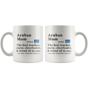 RobustCreative-Aruban Mom Definition Aruba Flag Mothers Day - 11oz White Mug family reunion gifts Gift Idea