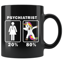 Load image into Gallery viewer, RobustCreative-Psychiatrist Dabbing Unicorn 80 20 Principle Superhero Girl Womens - 11oz Black Mug Medical Personnel Gift Idea
