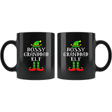 Load image into Gallery viewer, RobustCreative-Im The Bossy Granddad Elf Family Matching Outfits PJ - 11oz Black Mug Christmas group green pjs costume Gift Idea
