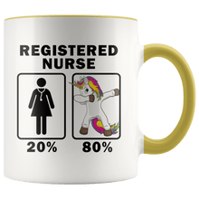 Load image into Gallery viewer, RobustCreative-Registered Nurse Dabbing Unicorn 80 20 Principle Superhero Girl Womens - 11oz Accent Mug Medical Personnel Gift Idea
