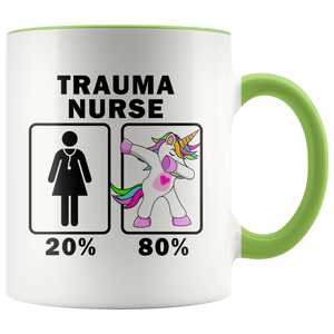 RobustCreative-Trauma Nurse Dabbing Unicorn 20 80 Principle Superhero Girl Womens - 11oz Accent Mug Medical Personnel Gift Idea