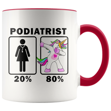 Load image into Gallery viewer, RobustCreative-Podiatrist Dabbing Unicorn 20 80 Principle Superhero Girl Womens - 11oz Accent Mug Medical Personnel Gift Idea
