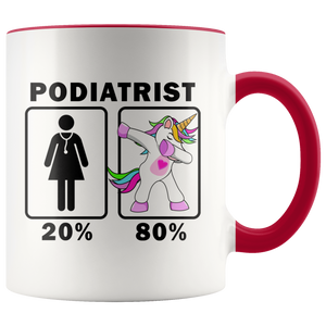 RobustCreative-Podiatrist Dabbing Unicorn 20 80 Principle Superhero Girl Womens - 11oz Accent Mug Medical Personnel Gift Idea