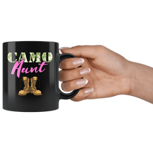 Load image into Gallery viewer, RobustCreative-Aunt Military Boots Camo Hard Charger Camouflage - Military Family 11oz Black Mug Deployed Duty Forces support troops CONUS Gift Idea - Both Sides Printed
