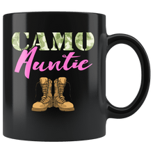 Load image into Gallery viewer, RobustCreative-Auntie Military Boots Camo Hard Charger Camouflage - Military Family 11oz Black Mug Deployed Duty Forces support troops CONUS Gift Idea - Both Sides Printed
