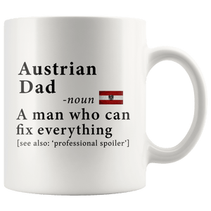 RobustCreative-Austrian Dad Definition Austria Flag Fathers Day - 11oz White Mug family reunion gifts Gift Idea