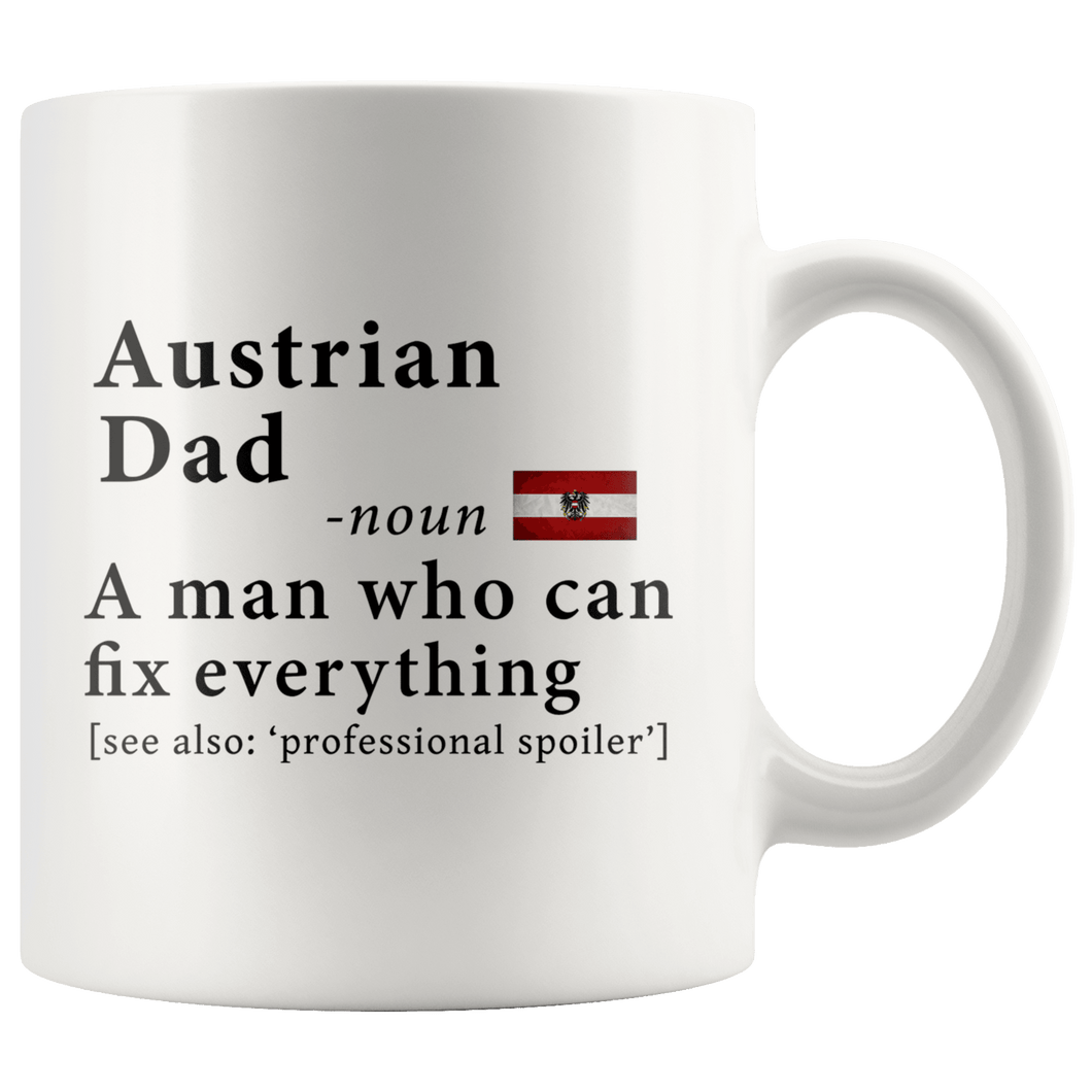 RobustCreative-Austrian Dad Definition Austria Flag Fathers Day - 11oz White Mug family reunion gifts Gift Idea