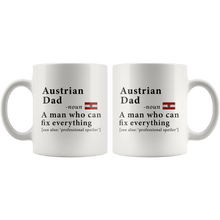 Load image into Gallery viewer, RobustCreative-Austrian Dad Definition Austria Flag Fathers Day - 11oz White Mug family reunion gifts Gift Idea
