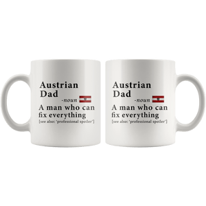 RobustCreative-Austrian Dad Definition Austria Flag Fathers Day - 11oz White Mug family reunion gifts Gift Idea