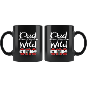 RobustCreative-Austrian Dad of the Wild One Birthday Austria Flag Black 11oz Mug Gift Idea