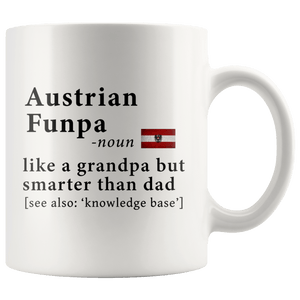 RobustCreative-Austrian Funpa Definition Austria Flag Grandpa Day - 11oz White Mug family reunion gifts Gift Idea