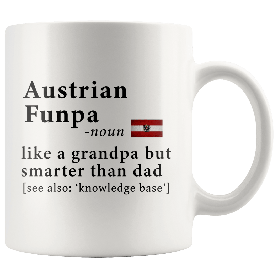 RobustCreative-Austrian Funpa Definition Austria Flag Grandpa Day - 11oz White Mug family reunion gifts Gift Idea