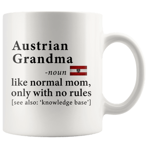 RobustCreative-Austrian Grandma Definition Austria Flag Grandmother - 11oz White Mug family reunion gifts Gift Idea