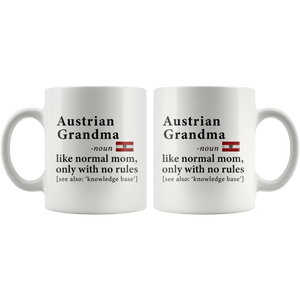 RobustCreative-Austrian Grandma Definition Austria Flag Grandmother - 11oz White Mug family reunion gifts Gift Idea