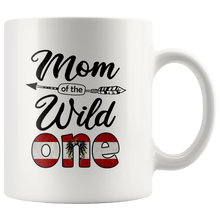 Load image into Gallery viewer, RobustCreative-Austrian Mom of the Wild One Birthday Austria Flag White 11oz Mug Gift Idea
