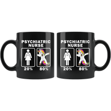 Load image into Gallery viewer, RobustCreative-Psychiatric Nurse Dabbing Unicorn 80 20 Principle Superhero Girl Womens - 11oz Black Mug Medical Personnel Gift Idea
