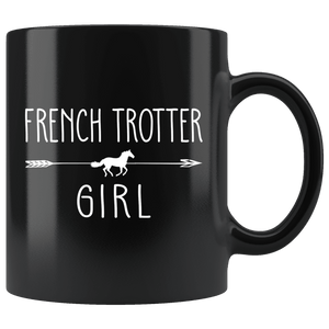 RobustCreative-French Trotter Horse Girl Gifts Horses Lover Riding Racing - 11oz Black Mug Riding Lover Gift Idea