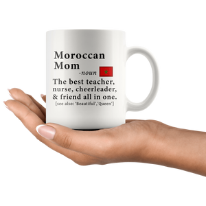 RobustCreative-Moroccan Mom Definition Morocco Flag Mothers Day - 11oz White Mug family reunion gifts Gift Idea