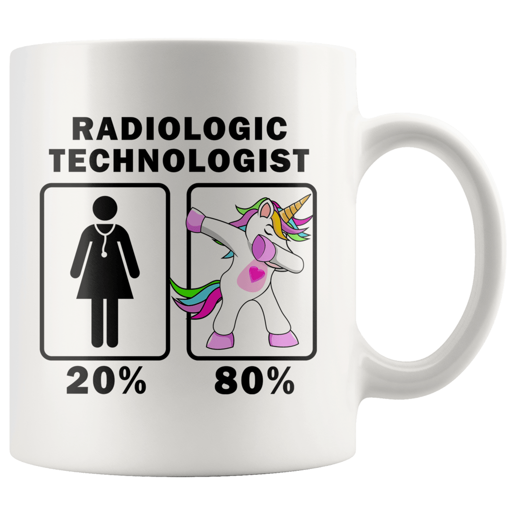 RobustCreative-Radiologic Technologist Dabbing Unicorn 20 80 Principle Superhero Girl Womens - 11oz White Mug Medical Personnel Gift Idea