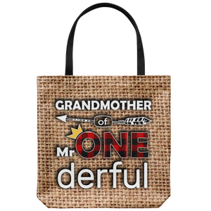 RobustCreative-Grandmother of Mr Onederful Crown 1st Birthday Boy Buffalo Plaid Tote Bag Gift Idea