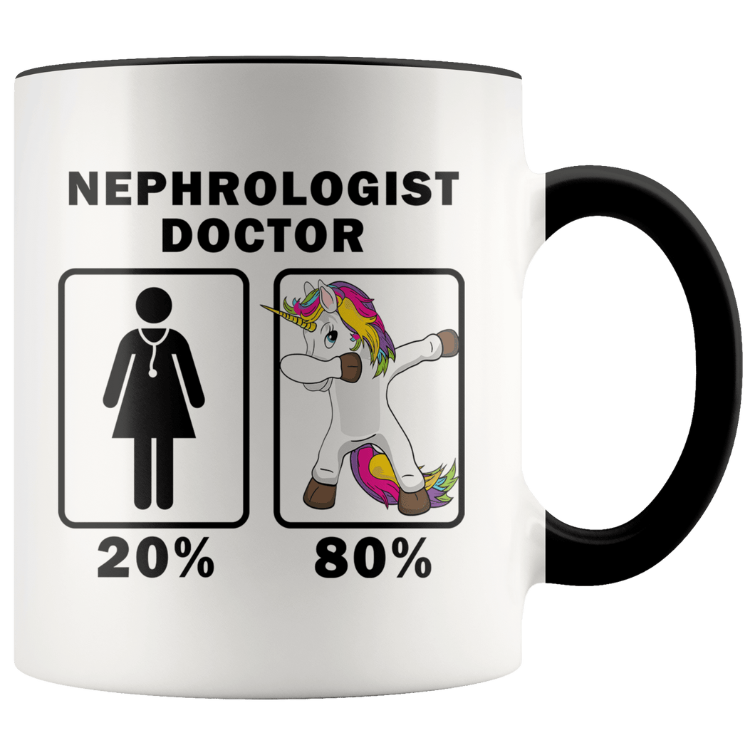 RobustCreative-Nephrologist Doctor Dabbing Unicorn 80 20 Principle Superhero Girl Womens - 11oz Accent Mug Medical Personnel Gift Idea