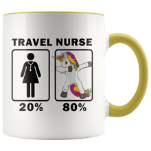 Load image into Gallery viewer, RobustCreative-Travel Nurse Dabbing Unicorn 80 20 Principle Superhero Girl Womens - 11oz Accent Mug Medical Personnel Gift Idea
