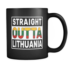 Load image into Gallery viewer, RobustCreative-Straight Outta Lithuania - Lithuanian Flag 11oz Funny Black Coffee Mug - Independence Day Family Heritage - Women Men Friends Gift - Both Sides Printed (Distressed)
