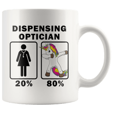 Load image into Gallery viewer, RobustCreative-Dispensing Optician Dabbing Unicorn 80 20 Principle Superhero Girl Womens - 11oz White Mug Medical Personnel Gift Idea
