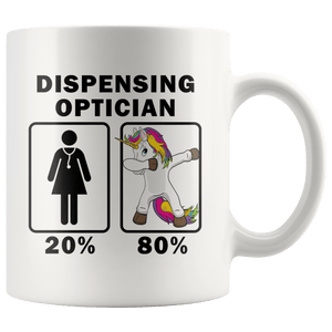 RobustCreative-Dispensing Optician Dabbing Unicorn 80 20 Principle Superhero Girl Womens - 11oz White Mug Medical Personnel Gift Idea